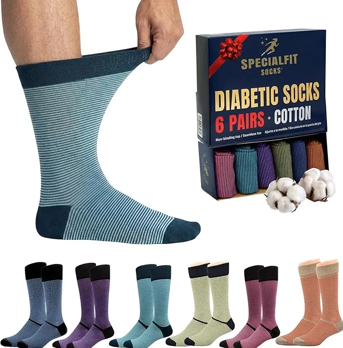 Diabetic socks for men, Non binding cotton socks, Extra Wide Socks,Premium Diabetes care,Soft Neuropathy socks