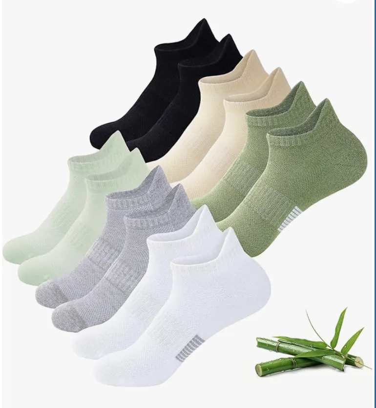 Niorasen Ankle Socks for Women, 6 Pairs Breathable Bamboo Viscose Low Cut Thin Socks,Moisture Wicking Casual Sports Running