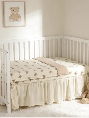 Organic Cotton Muslin Baby Crib Bedding Set 3