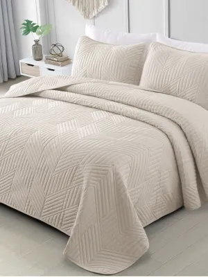 Exclusivo Mezcla Ultrasonic Full Queen Quilt Bedding Set