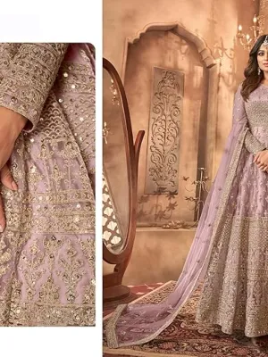 women's indian traditional full length heavy embroidered ethnic salwar suit with dupatta